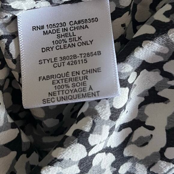 Joie Naya B Silk Halter Blouse in Caviar Women's M Leopard Print Gray Black - Picture 7 of 7